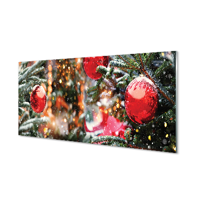 Kitchen Splashback Snow baubles Christmas trees