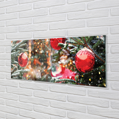 Kitchen Splashback Snow baubles Christmas trees