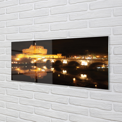 Kitchen Splashback Rome bridge river night