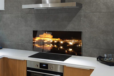 Kitchen Splashback Rome bridge river night