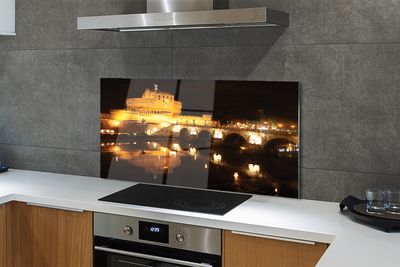 Kitchen Splashback Rome bridge river night