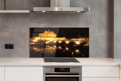 Kitchen Splashback Rome bridge river night