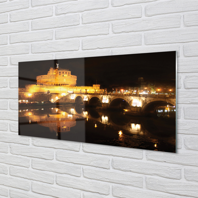 Kitchen Splashback Rome bridge river night