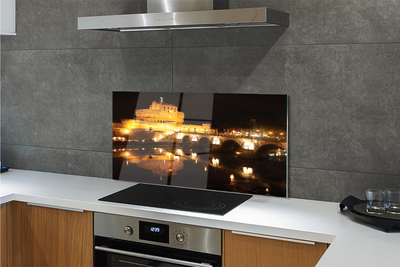 Kitchen Splashback Rome bridge river night