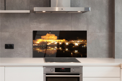 Kitchen Splashback Rome bridge river night