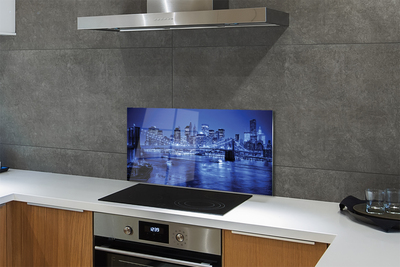 Kitchen Splashback River skyscrapers Bridge Panorama