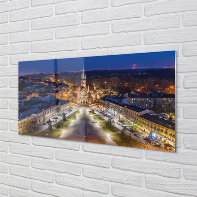 Kitchen Splashback Night view of the Church of Krakow