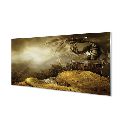 Kitchen Splashback Cloud Dragon Mountain Gold