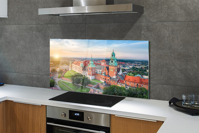 Kitchen Splashback Krakow castle sunrise panorama