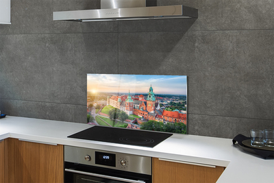 Kitchen Splashback Krakow castle sunrise panorama