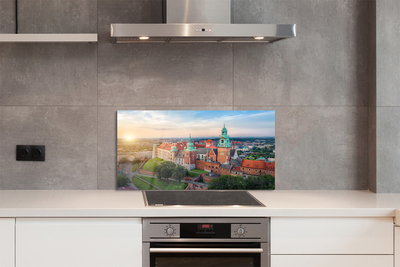 Kitchen Splashback Krakow castle sunrise panorama