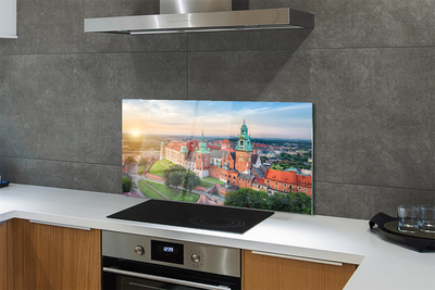 Kitchen Splashback Krakow castle sunrise panorama