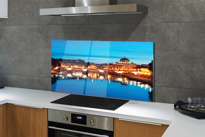 Kitchen Splashback Rome bridge river sunset