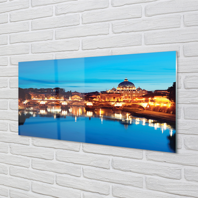 Kitchen Splashback Rome bridge river sunset