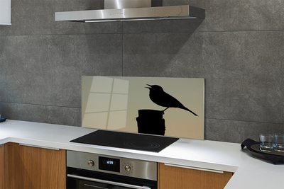 Kitchen Splashback black bird