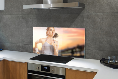 Kitchen Splashback sky woman