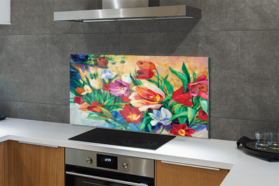 Kitchen Splashback flowers