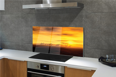 Kitchen Splashback Clouds sky giraffe tree