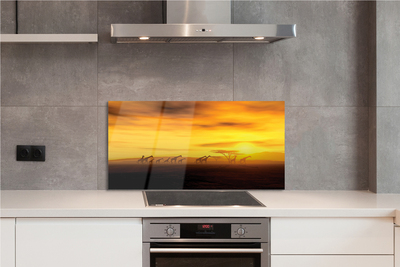 Kitchen Splashback Clouds sky giraffe tree