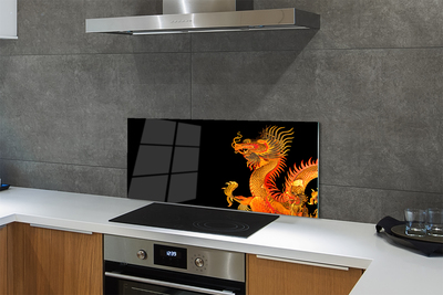 Kitchen Splashback Japanese Gold Dragon