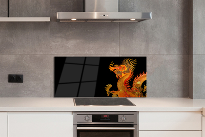 Kitchen Splashback Japanese Gold Dragon