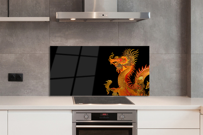 Kitchen Splashback Japanese Gold Dragon