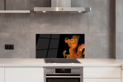 Kitchen Splashback Japanese Gold Dragon