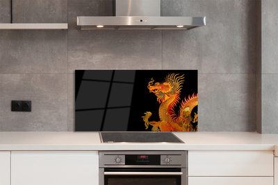 Kitchen Splashback Japanese Gold Dragon