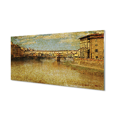 Kitchen Splashback Building Italy River Bridges