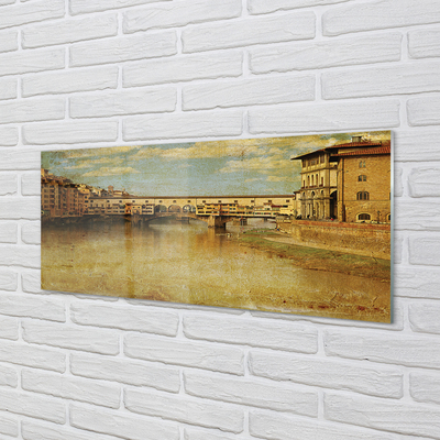 Kitchen Splashback Building Italy River Bridges