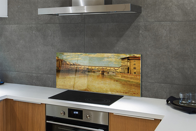 Kitchen Splashback Building Italy River Bridges