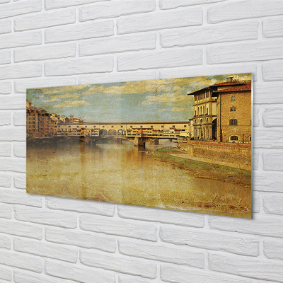 Kitchen Splashback Building Italy River Bridges