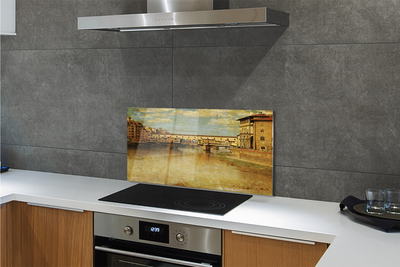 Kitchen Splashback Building Italy River Bridges