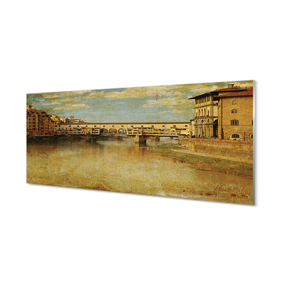 Kitchen Splashback Building Italy River Bridges