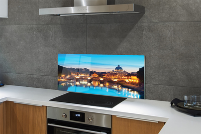 Kitchen Splashback Rome River bridge sunset