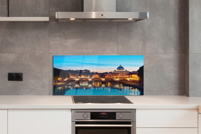 Kitchen Splashback Rome River bridge sunset