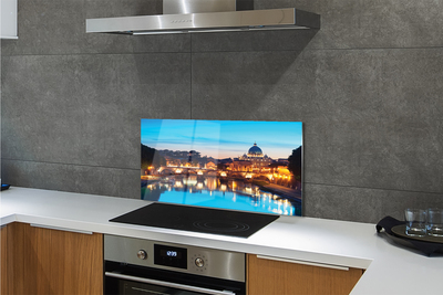 Kitchen Splashback Rome River bridge sunset