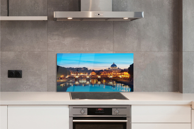 Kitchen Splashback Rome River bridge sunset