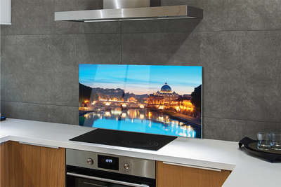 Kitchen Splashback Rome River bridge sunset