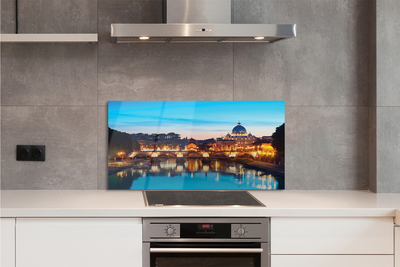 Kitchen Splashback Rome River bridge sunset