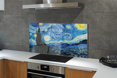 Kitchen Splashback Art Starry Night