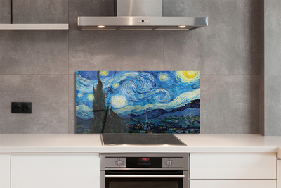 Kitchen Splashback Art Starry Night