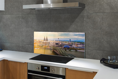 Kitchen Splashback Germany panoramic river bridges