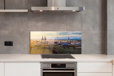 Kitchen Splashback Germany panoramic river bridges