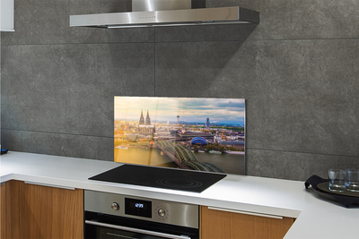 Kitchen Splashback Germany panoramic river bridges