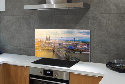 Kitchen Splashback Germany panoramic river bridges