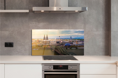 Kitchen Splashback Germany panoramic river bridges