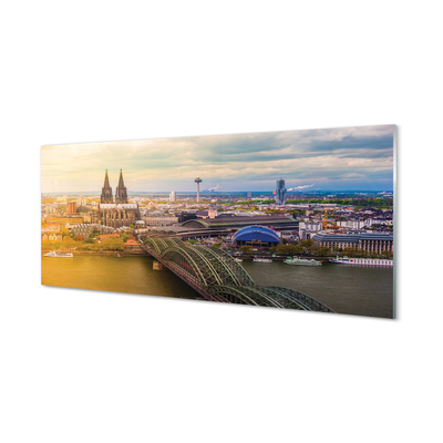 Kitchen Splashback Germany panoramic river bridges