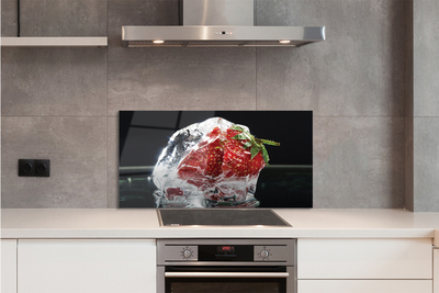 Kitchen Splashback Strawberries in ice cube