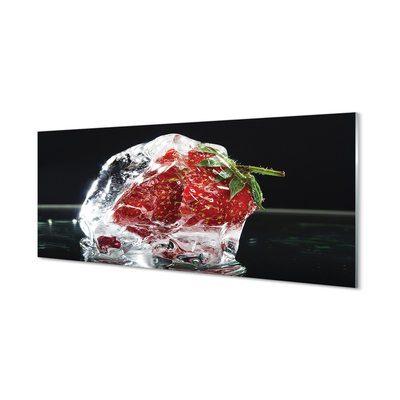 Kitchen Splashback Strawberries in ice cube